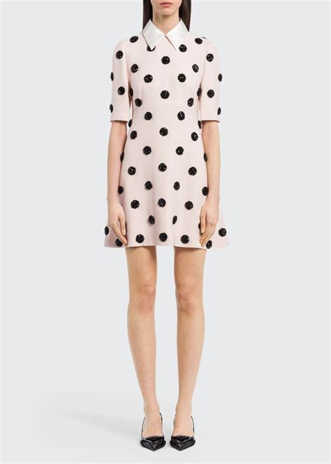 prada button down mini dress